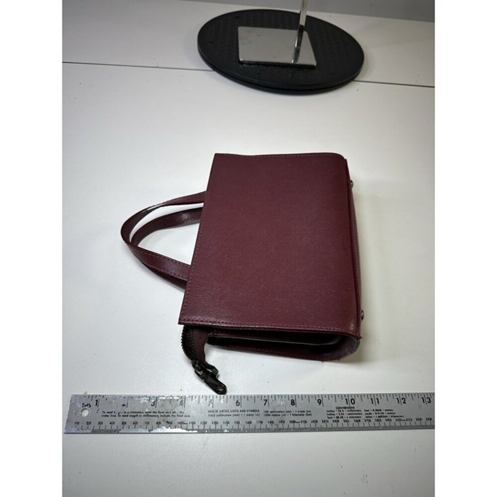 Alberta Di Canio burgundy Genuine Leather Satchel Handbag Made In Italy - Picture 7 of 7